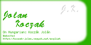 jolan koczak business card